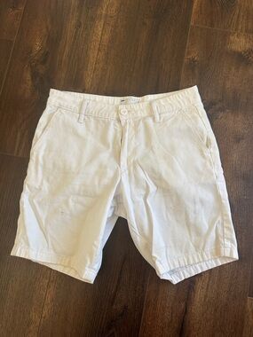ASOS White Flat Front Cotton Shorts